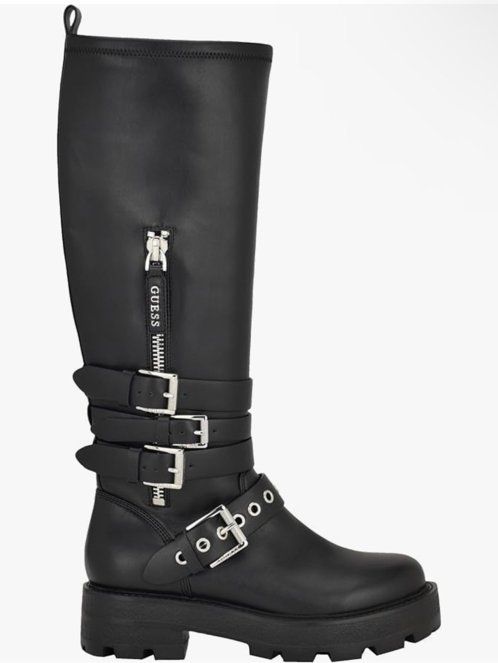 🖤🖤 Guess Women's Yanky Tall Buckled Moto Lug Boots - Picture 6 of 6